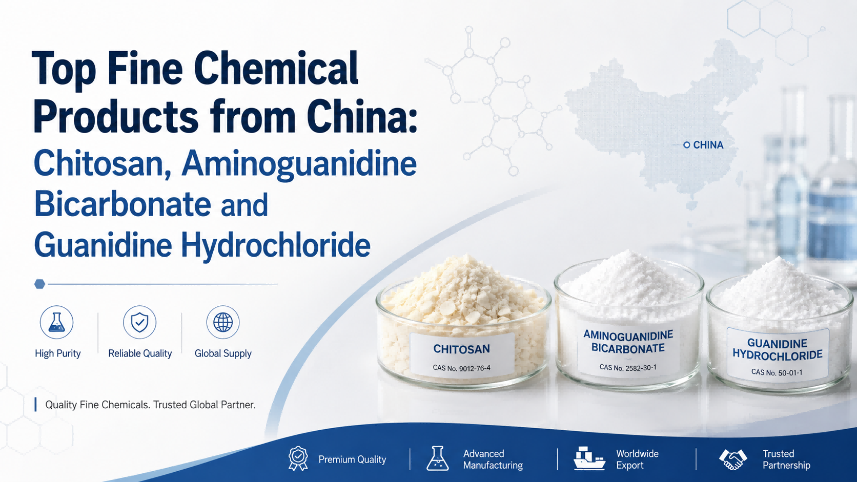 Principales productos químicos finos de China: quitosano, bicarbonato de aminoguanidina y clorhidrato de guanidina