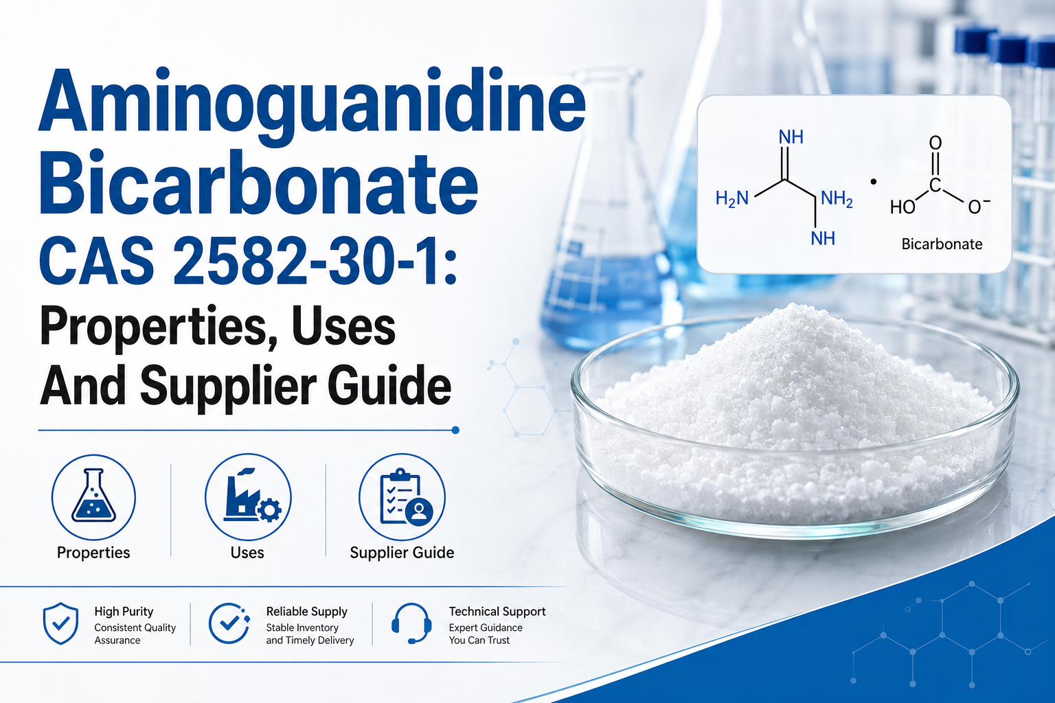 Bicarbonato de aminoguanidina CAS 2582-30-1: propiedades, usos y guía de proveedores